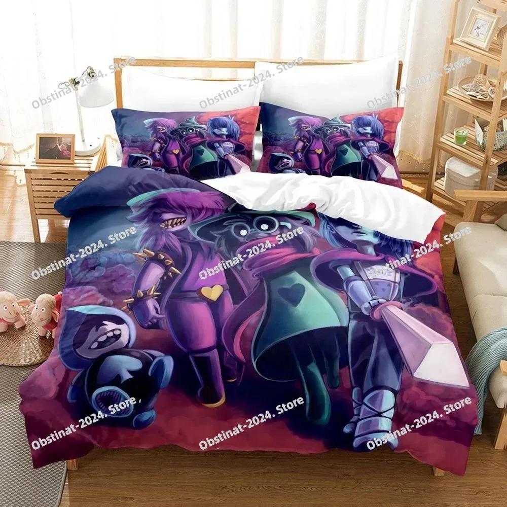 Moda Stampa 3D Anime Gioco Deltarune 2 Set Biancheria da Letto Singolo Twin Ful Quen King-Size Dimensioni Dimensioni Set Biancheria da Letto Persone Adulte Bambino Camera da Letto Piumone