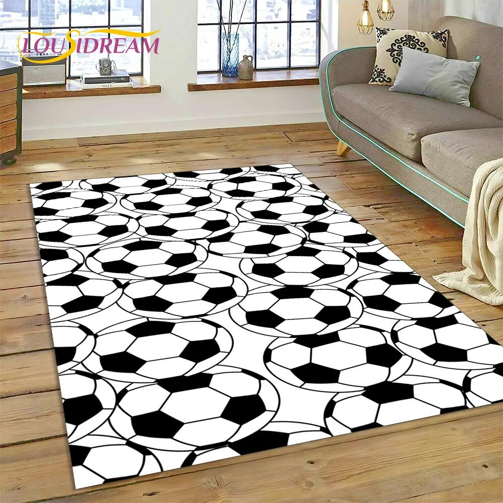 

3D футбольне футбольне поле Килимок для спальні Вітальня Домашній диван Прикраса, Діти грають у гру Великий декор Килимок Подарунок 80*120cm