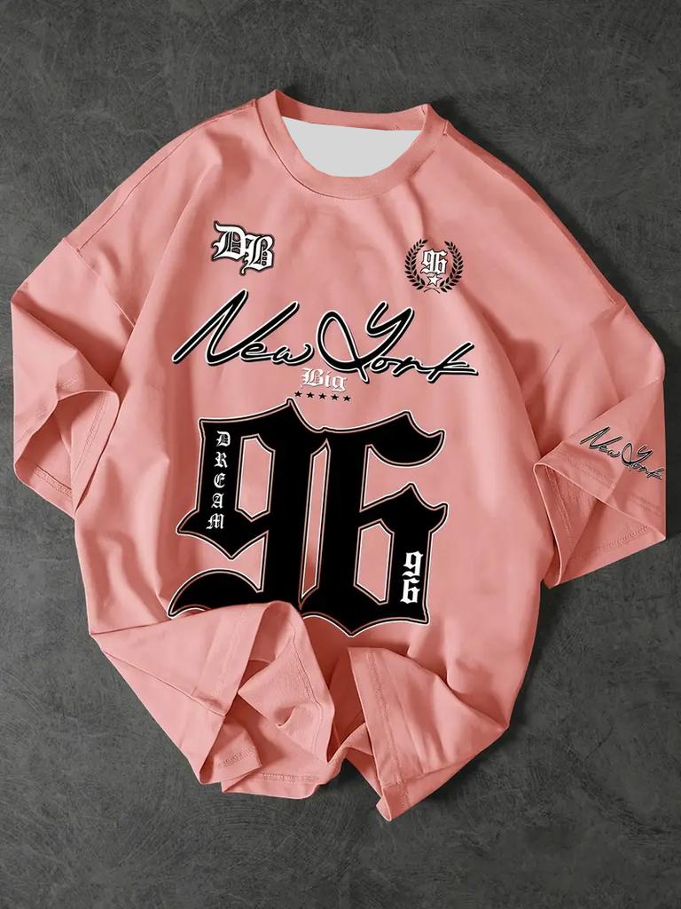 NO.96 Print Casual Graphic T-Shirt Short Sleeve Sports Women's T-shirt Unisex Casual Daily Wear Summer Men's Racing T-shirt