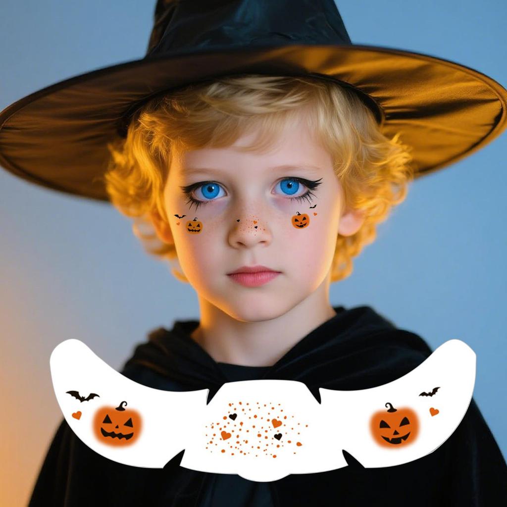 Halloween Face Stickers For Women Creepy Eye Stickers Spooky Adhesive Bat Pumpkin Handprint Decals For Halloween Kids Women