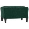 3 Piece Velvet Sofa Set with Cushions Dark Green