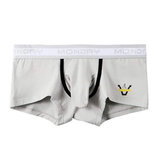 Men Boxer Underwear Letter Print Elephant Nose Design Shorts Briefs Mid-rise High Elasticity Breathable Panties