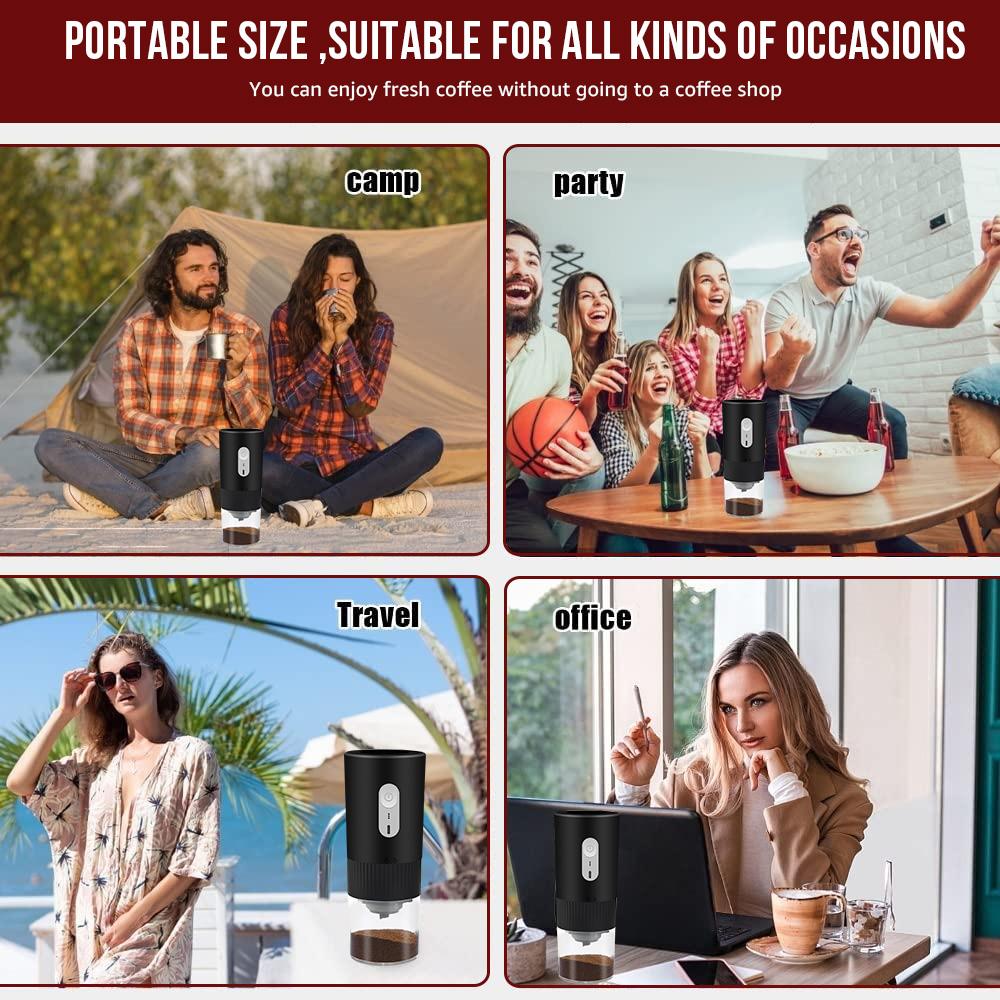 Portable Coffee Grinder Electric USB Rechargeable Home Outdoor Blenders Profession Adjustable Coffee Beans Grinding for Kitchen