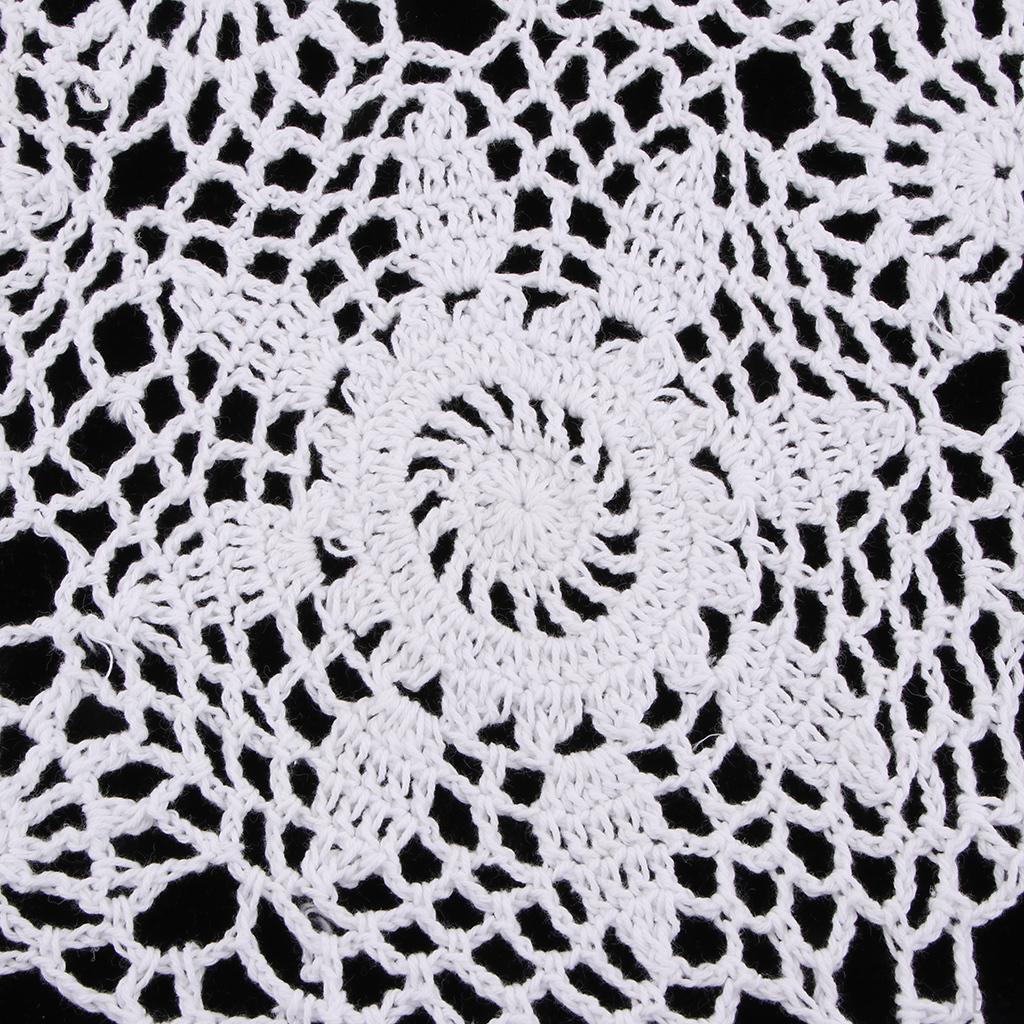 Cotton Lace Crochet Doilies Placemat Flower Square Shape Table Mat Coaster