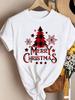 (Asian Size)tree sweet New Year Clothing T Shirt Women Fashion Christmas Festival Tee Top Print Woman Short Sleeve Graphic T-shirts