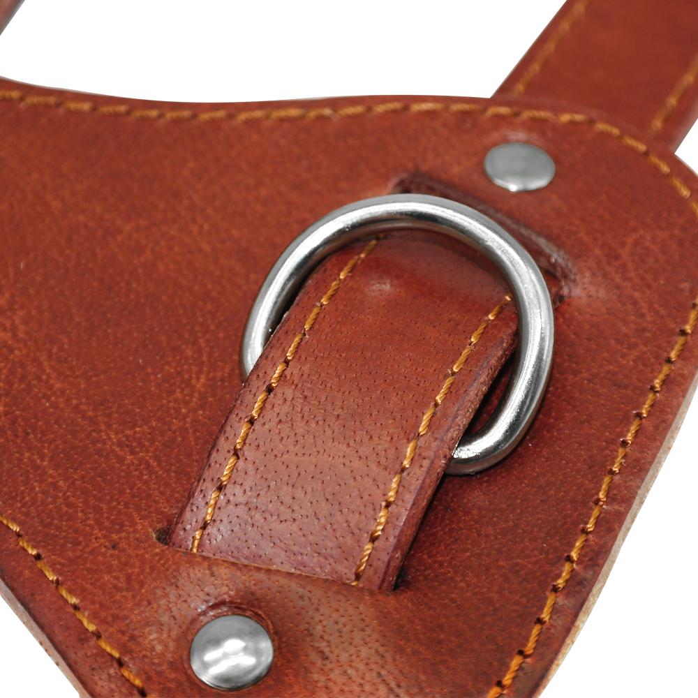 Echtes Leder Hundegeschirr Braun Echtes Leder Hunde Lauf-Trainingsweste Verstellbare Riemen Mittel Groß Pitbull Boxer Mastiff