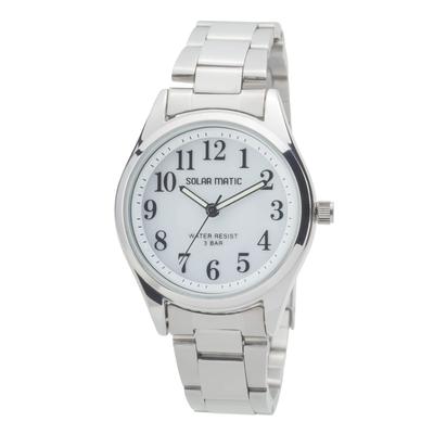 Analog Watch Solar Rechargeable Metal Band Silver [Klefa] Women's SM-AL167-WTS