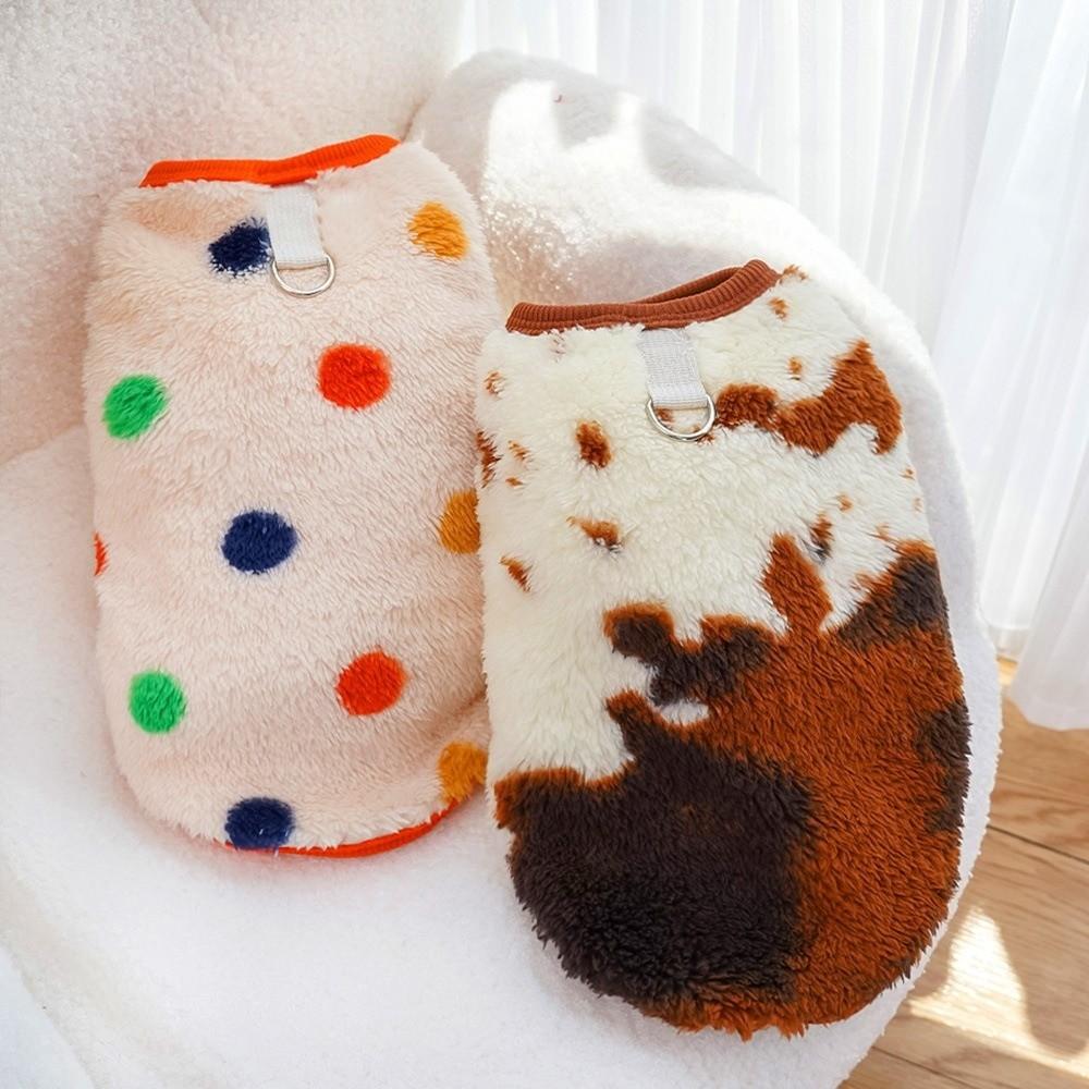 New Puppy Vest Warm Fleece Thickened Teddy Bear Coat Warm Cute Cat Clothes Winter