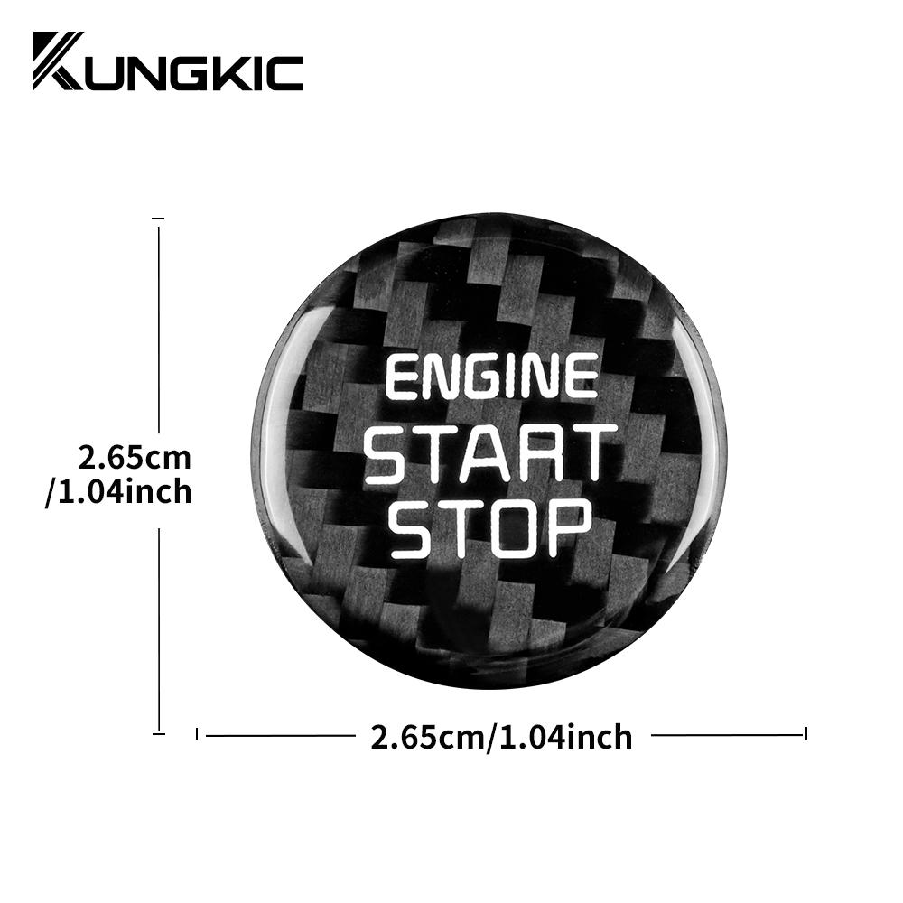 Real Hard Carbon Fiber Sticker For Kia Stinger 2019 2020 2025 2025 2025 Car Start Engine Stop Button Cover Interior Trim