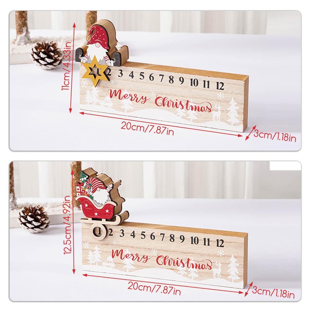 Faceless Gnome Xmas Advents Calendar Decor Charming Wooden Gnome Xmas Countdown Present Exchange Present