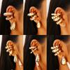4Pc/set Vintage Geometric Clip Earring Women Trendy Glossy C Shape No Piercing Fake Cartilage Ear Cuff Jewelry Accessories