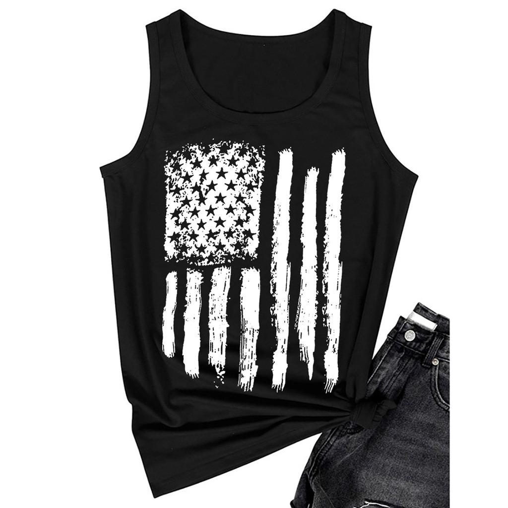 Independence Day Women's Fashion Casual Loose Round Neck Sleeveless Tank Tops