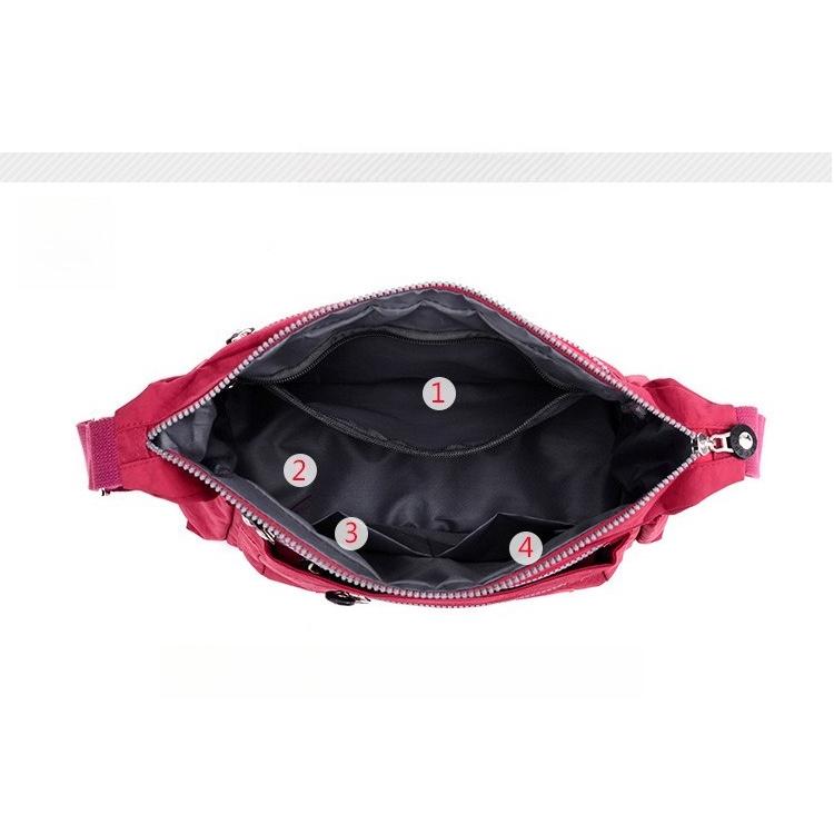 Women Solid Color Water Repellent Nylon Travel Shoulder Bag Crossbody Bags