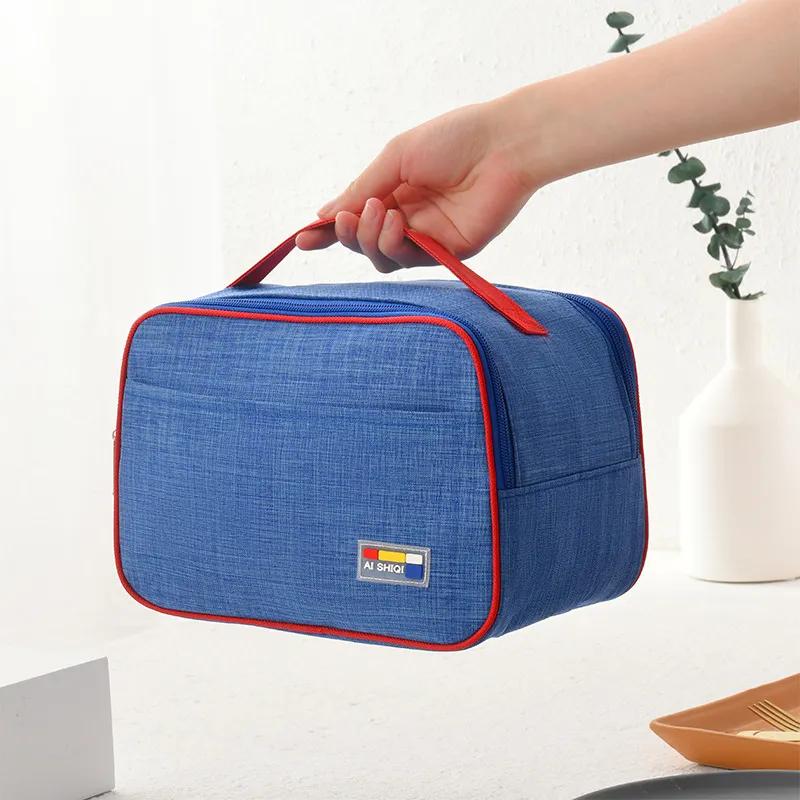Aluminum Foil Lunch Bag Thermal Waterproof Oxford Cloth Cooler Insulated Bag Bento Bags Portable Large Capacity Rice Bag Handbag