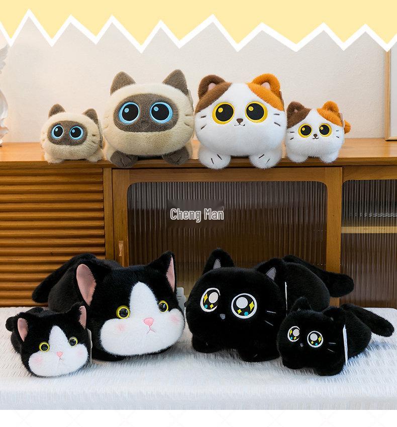 Süße Siamkatzen- und schwarze Katzentier-Stoffpuppen - Entzückendes Geschenk für Mädchen
