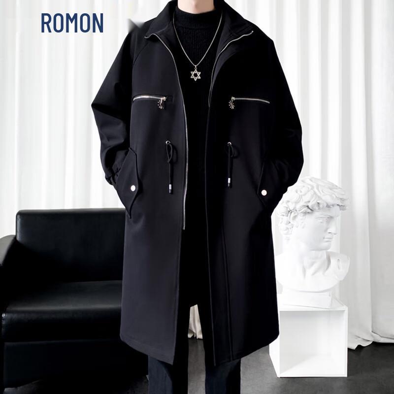 ROMON Men s American Style Long Trench Coat L