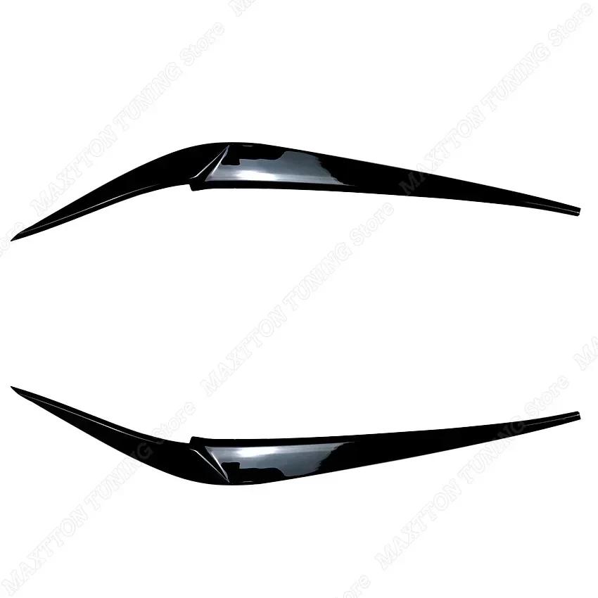 2pcs Headlight Eyelids Eyebrows Car Accessories Gloss Black/Carbon Look For BMW X4 X3 G01 G02 2018     + ABS Gloss Black