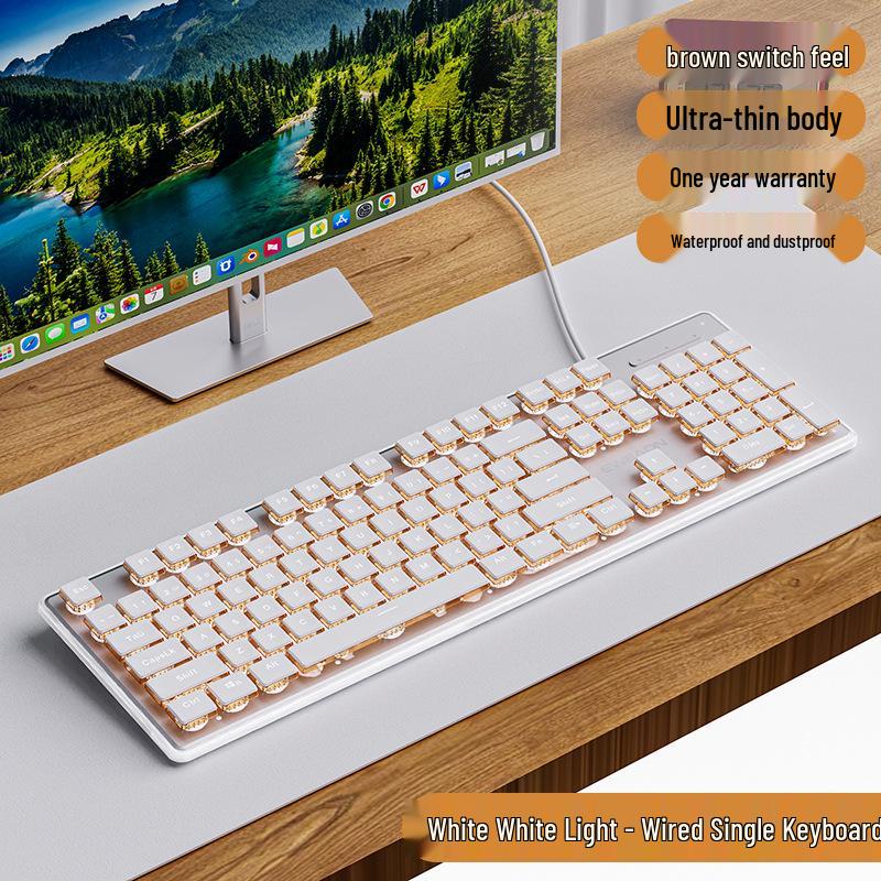 V3 Stilles Grünes Tastatur- und Maus-Set: Kabelgebunden/Kabellos, Mechanisches Gefühl, Perfekt für Büro und Gaming