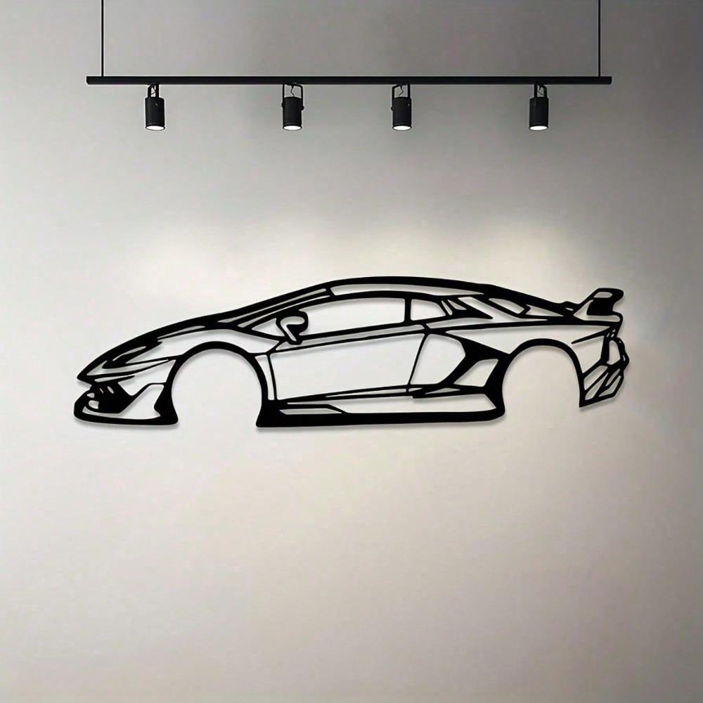 Metal Racing Car Wall Art, 1pc, Metal Car Silhouette, Indoor Outdoor Metal Decor for Home, Patio, Bedroom, Unique Gift for Car Lovers, Wall Hanging