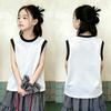 Girls' Cotton Color Block Sleeveless Vest - Summer 2026 New Arrival for Medium & Large Children