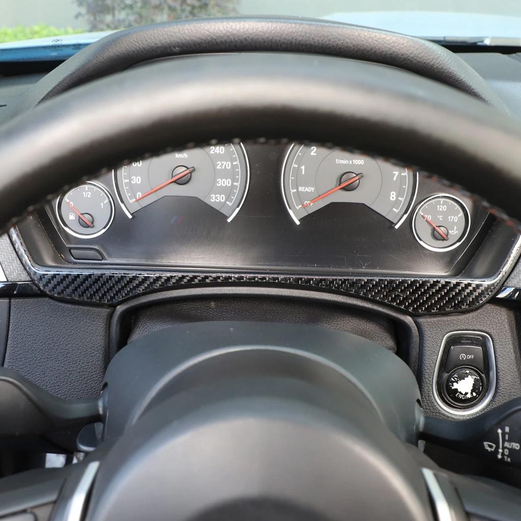 Weißes Kohlefaser Auto Armaturenbrett Verkleidung Panel Aufkleber Auto Zubehör Für BMW 3 4 Serie M3/M4 F30 F32 F80 F82 F83 2013-2019