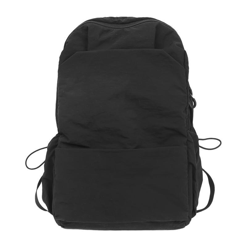 Schoolbag Korean version ins Simple solid color backpack for female junior high school students Large capacity schoolbag Lightweight outdoor travel