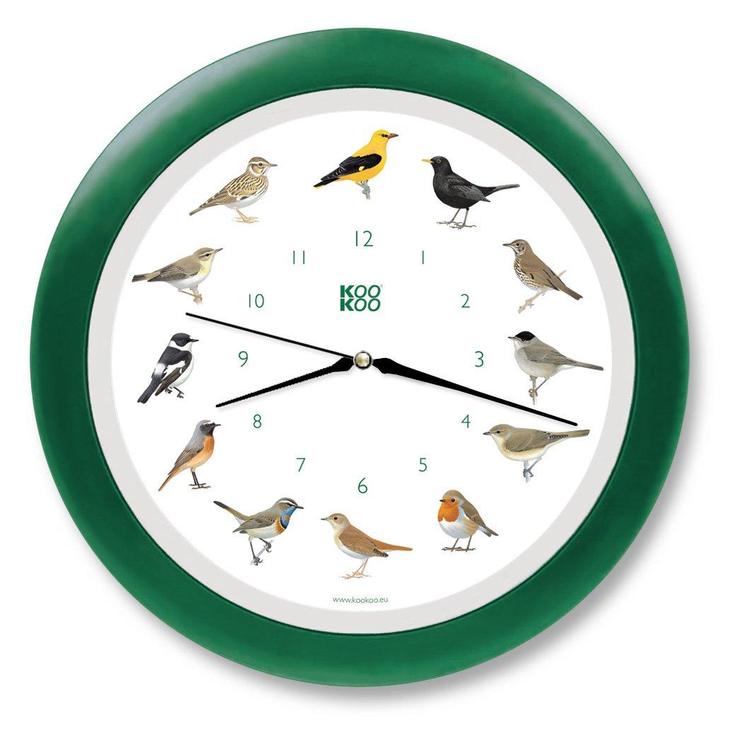

[KOOKOO] Singvögel Green Поющие настенные часы с успокаивающим пением птиц