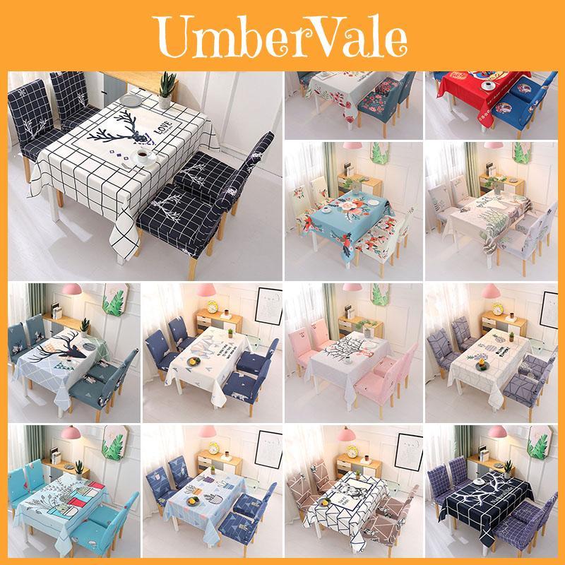 Versatile Rectangular Tablecloth And Elastic Seat Slipcovers Perfect For Any Room