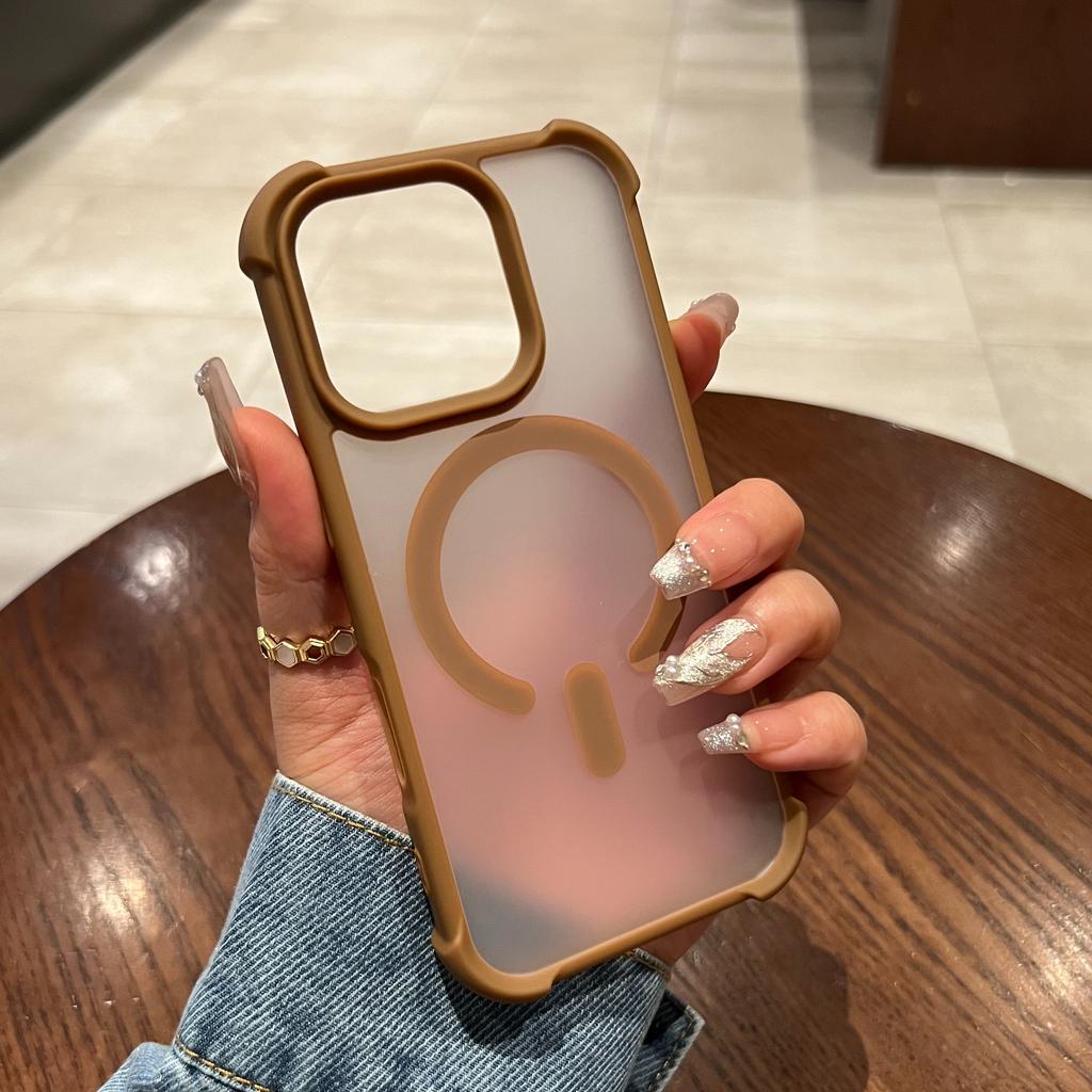 Luxury Magsafe Wireless Charging Matte Phone Case For iPhone 11 12 13 14 15 16 Pro Max Plus Magnetic Transparent Bumper Cover