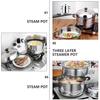 Stainless Steel Steamer Stackable Steaming Pot Convenient Kitchen Cookware Cooking Utensils Useful Stockpot for Home
