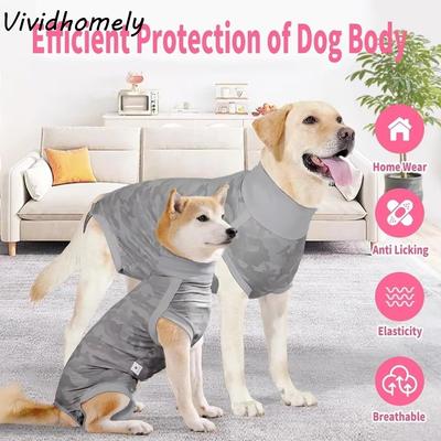 Elastic Dog Recovery Suit Breathable Soft Dog Sterilization Suit Washable Four-Legged Dog Anti-Licking Jumpsuit Home Wear