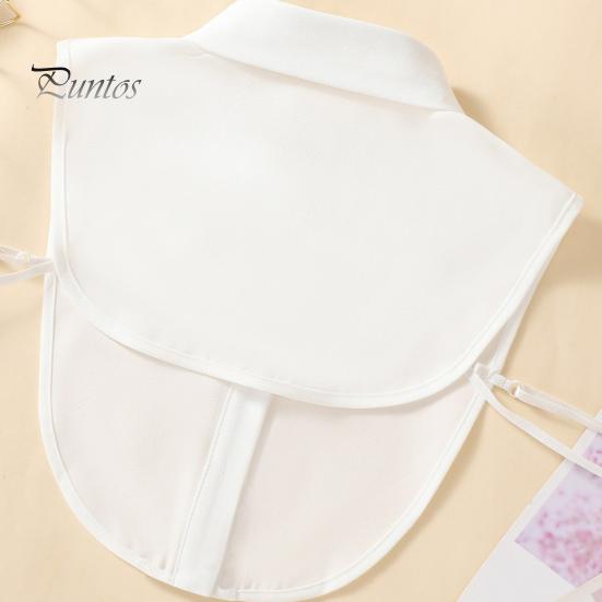 Women Fake Shirt Collar Rhinestones Faux Pearl Detachable Adjustable Embellished Tops Half Formal Event Accessory