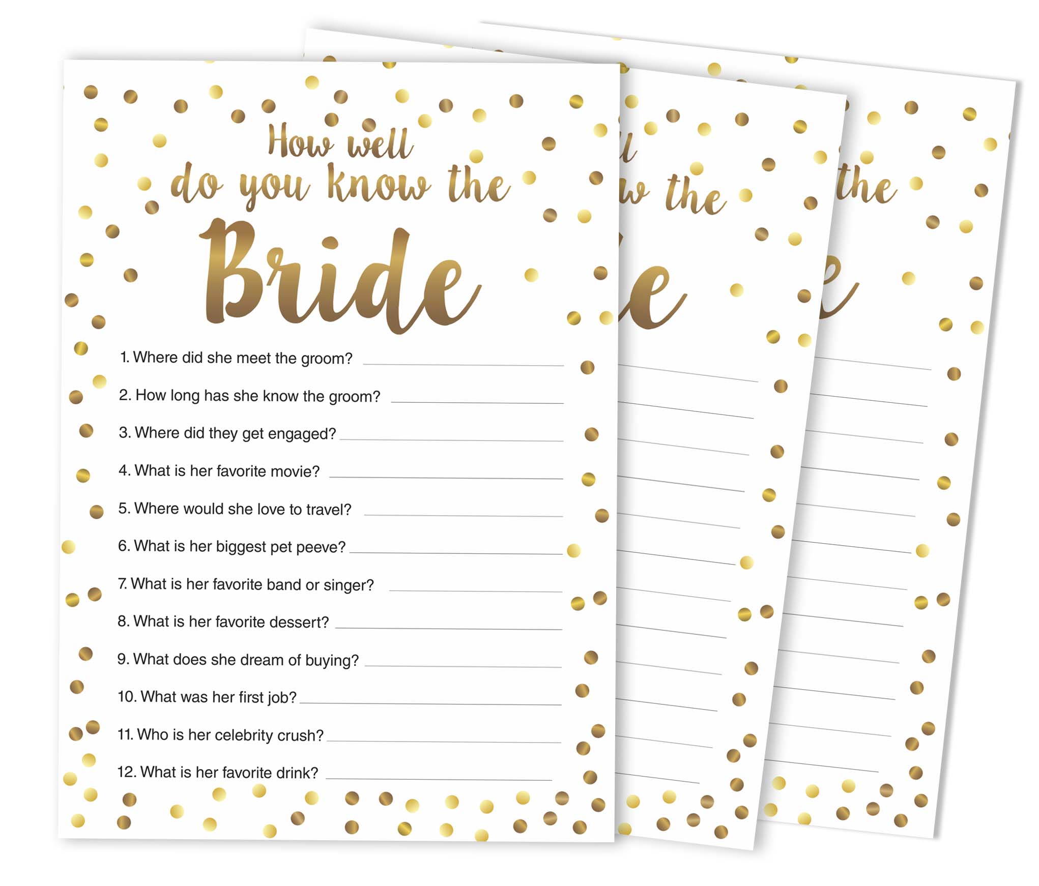 

Inkdotpot Весілля, весілля, дівич-вечір, об’ємний порожній квадрат, заповнення ідеями подарунків 50A золото 5 x 7 Inches білий