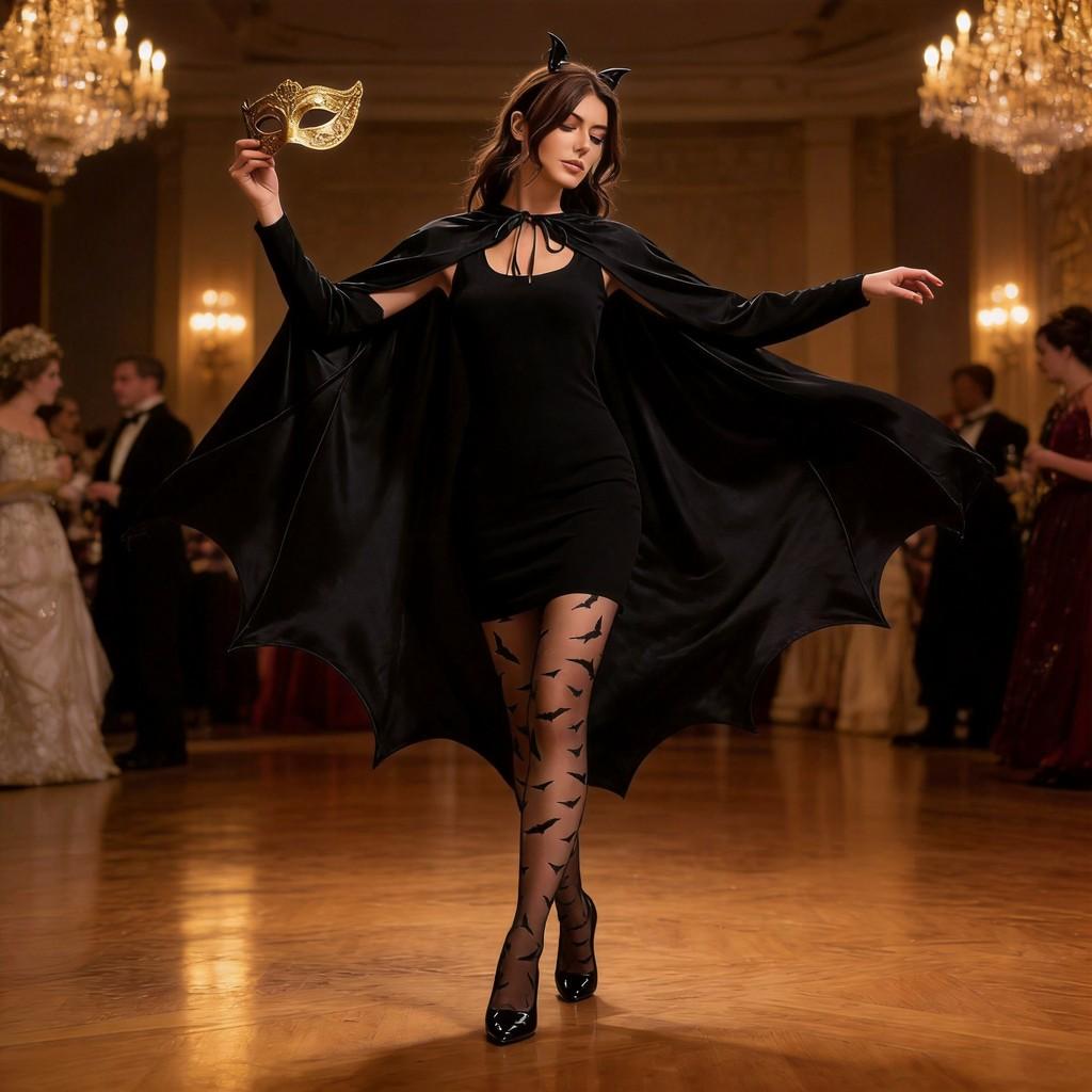 Halloween Bat Cloak For Women With Hood Cosplay Costume For Costume Party