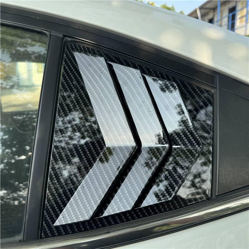 Gloss Black Carbon Fiber Rear Quarter Window Louvers for 2013-2017 Honda Lingpai