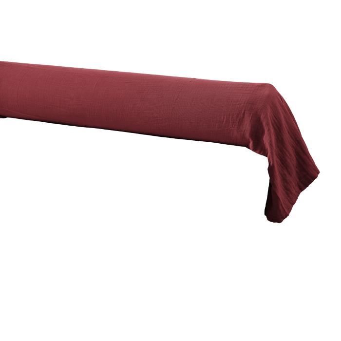 Taie Traversin - GAÏA - Lie de vin - 100% gaze de coton - 85 x 185 cm - Lavage 30°