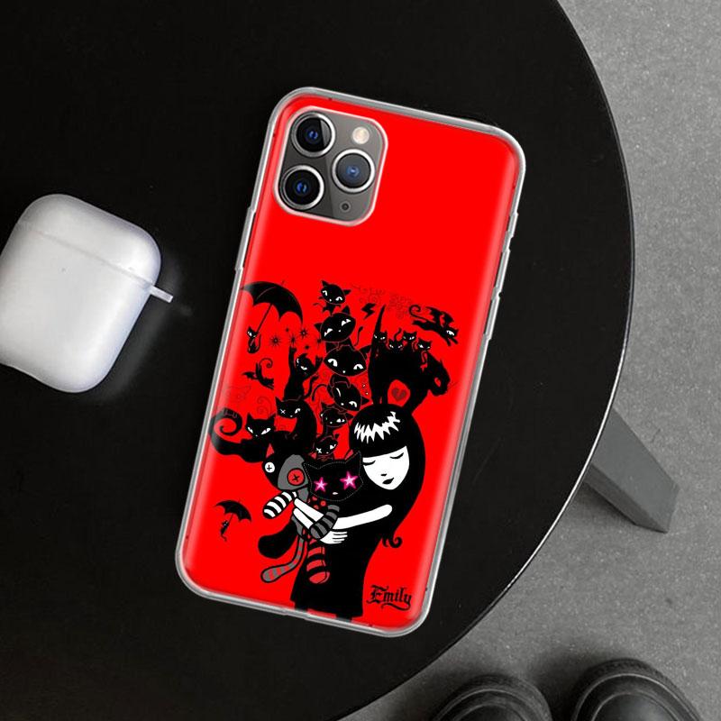Comics Emily The Strange Phone Case Cover for iPhone 11 12 13 Mini 14 15 Plus 16 Pro Max 17 Air 7 8 + SE Art Customized Fundas 1