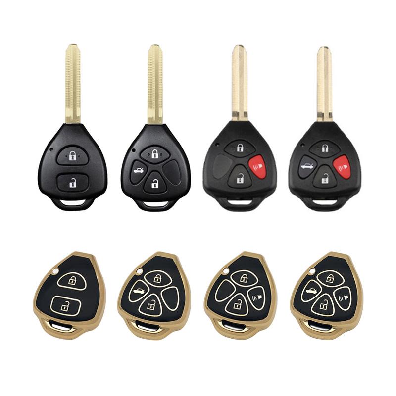 TPU Car Key Case Cover For Toyota Auris HiLux Corolla Fortuner Prado Verso Camry Reiz Yaris Vitz Vios Rav4 Ractis 2/3/4 Button
