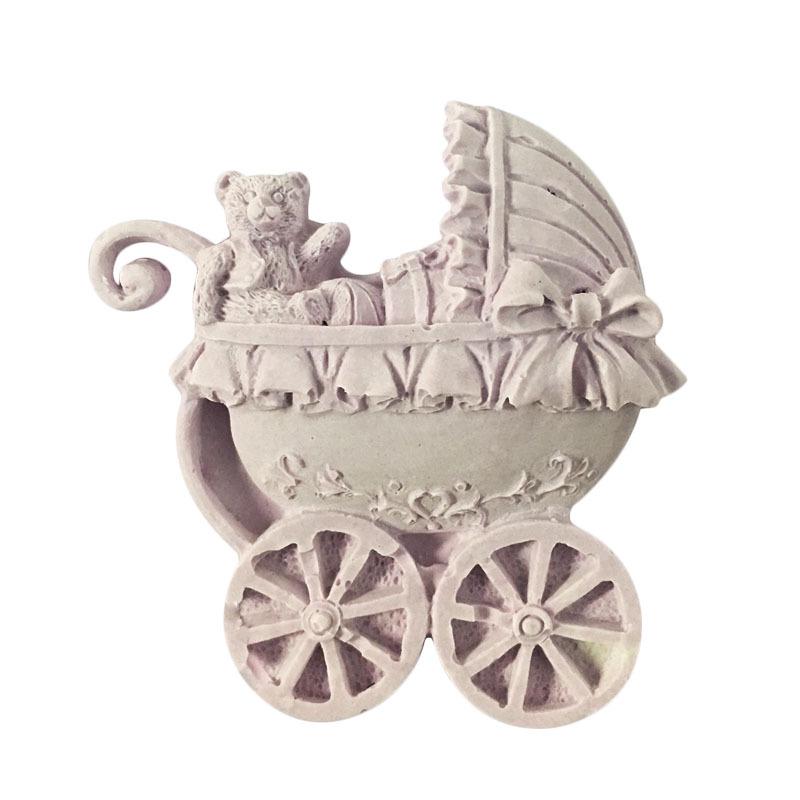 Baby Carriage Silicone Molds DIY Baby Birthday Fondant Cake Decorating Tools Polymer Clay Candy Chocolate Moulds