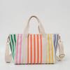 Koreanischer Stil Mode Gestreifte Schultertasche für Damen Große Kapazität Outdoor Freizeit Reise Umhängetasche Ins Style Kontrastfarbene Handtasche
