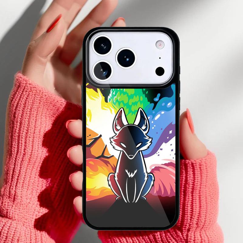 Japanese Kitsune Fox Mask Phone Case for iPhone 17 16 15 14 13 Pro Max Back Cover for 12 11 Pro Coque
