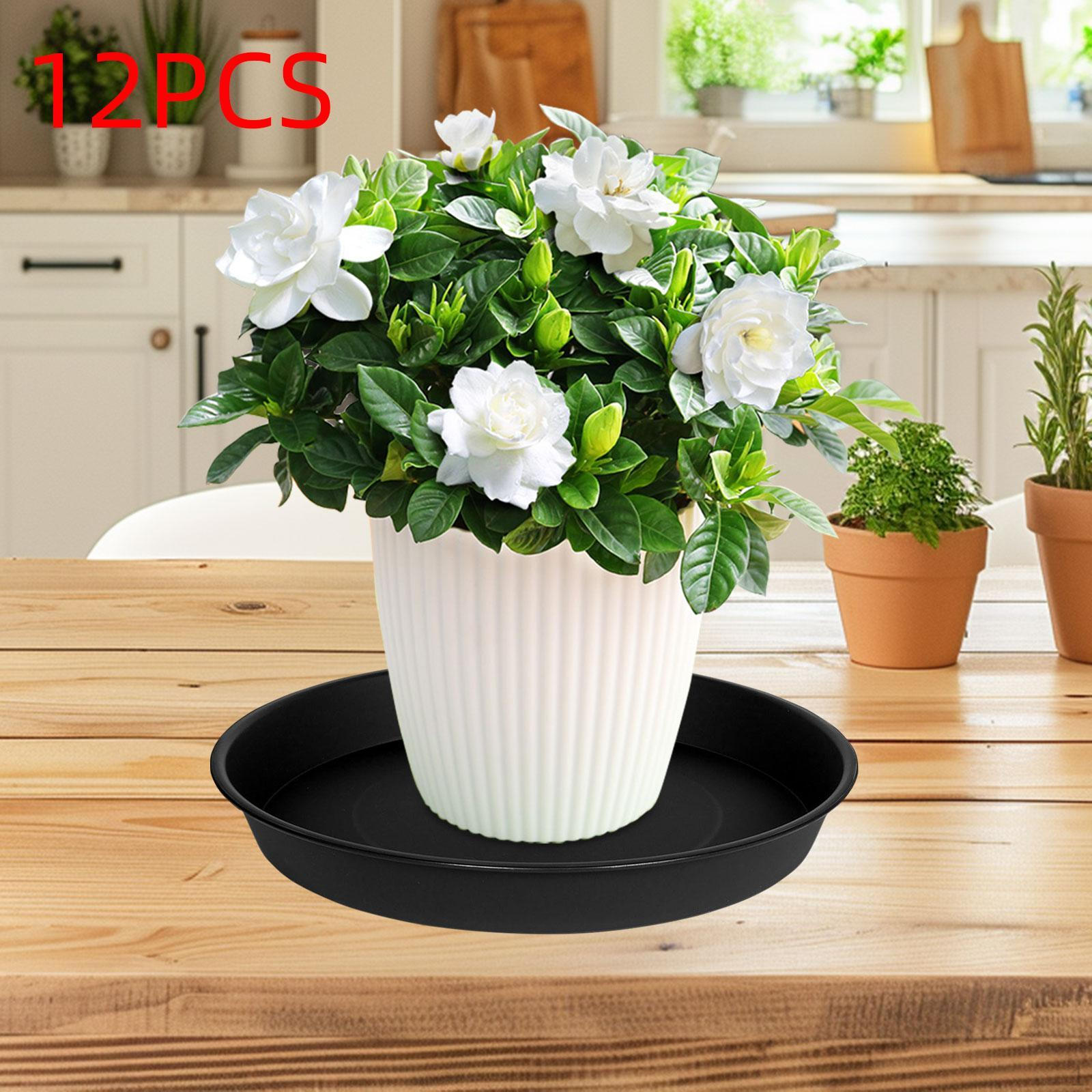 

Упаковка из 12 11,81-дюймовых поддонов для растений для дренажа воды в горшках Black