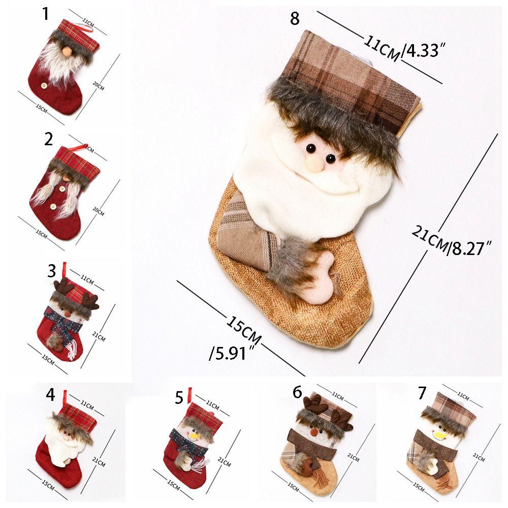 Handmade Christmas Sock Hanging Ornaments Cartoon Christmas Tree Pendant  Xmas Tree Decor