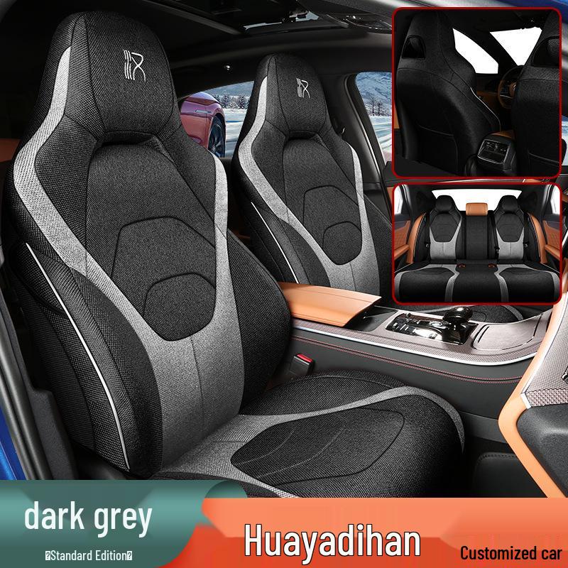 Breathable Linen Car Seat Cover for BYD Han: 5-Seater, All-Season, Full Surround Universal Cushion
