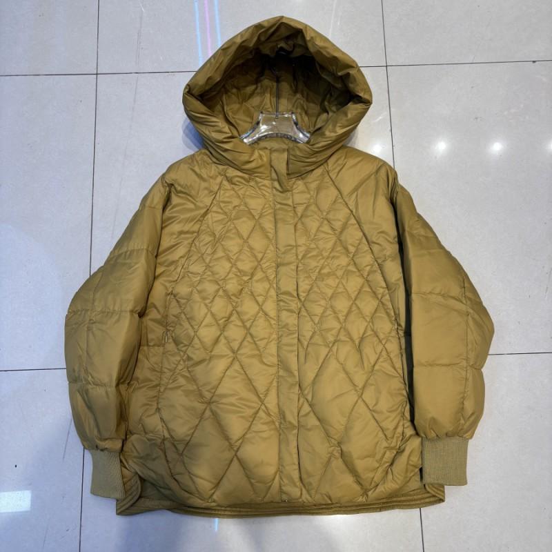 Dámský Oversized Zimní Kabát s Kapucí a Kachním Peřím Středně Silný Teplá Zimní Bunda Volný Střih Ležérní Chic Styl