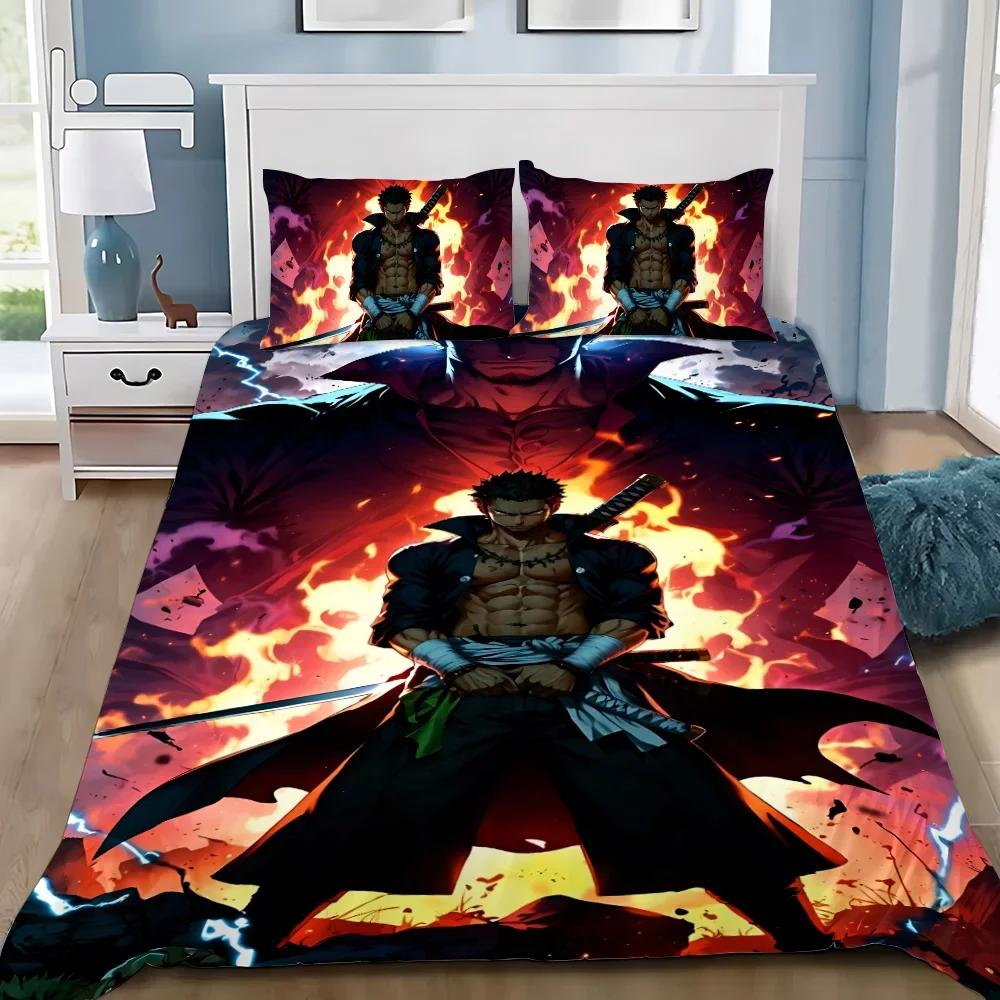 Anime Duvet Cover Pillowcase O-Ones Pieces Bedding Set Luffys Adult Boy Girl Bedroom Decoration Children Gift Single Double Size