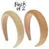 Store2508 Pack of 2 Women’s Woven Straw Headband Set | Padded Wide Rattan Hairbands for Girls & Women | Handmade Braided Summer Beach Headband | Co