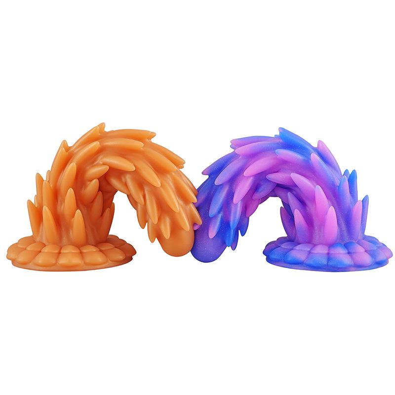 Colorful Luminous Silicone Hedgehog Anal Plug - Outdoor SM Toy for Rear Stimulation