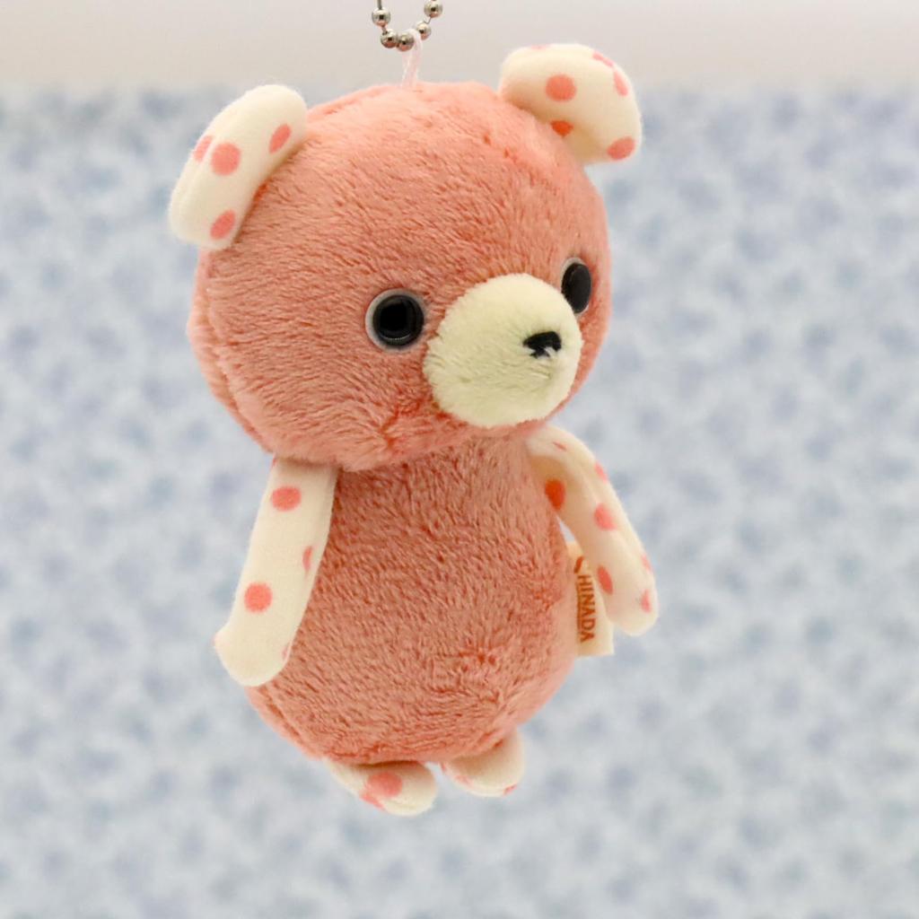 Shinada Drop Bear Plush Toy (with Ball Chain) Pink