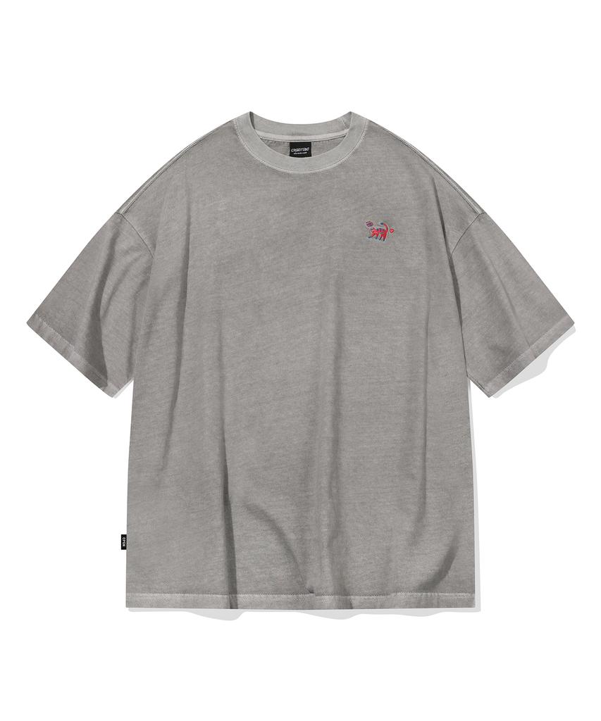 CPGN STUDIO Cat Stitch Pigment Short Sleeve Tee Ghost Grey